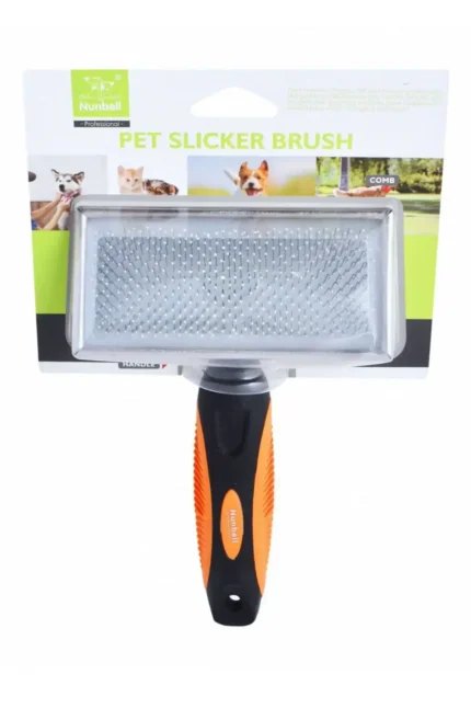 Nunbell pet slicker medium brush (black&orange)