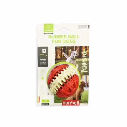 nunbell rubber ball for dogs red