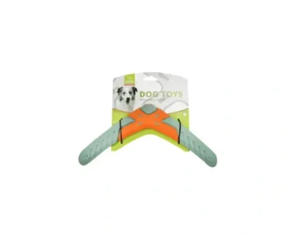 Nunbell Green & Orange Boomerang Shaped Dog Chew Toy