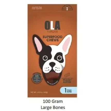 Ola Natural Chews Peanut Butter 1 large bone – 100g