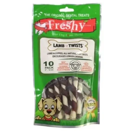 FRESHY Lamb Meat Twists Stick Dog Award 10 Pcs 12 cm